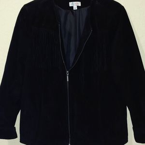 Western Style Black Suede leather Jacket